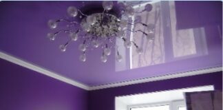 Глянцевый натяжной потолок в интерьере разных комнат