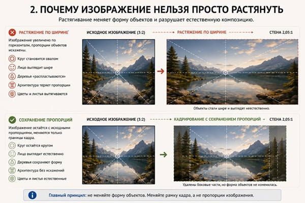 Фотообои на заказ: как адаптировать изображение под пропорции стены без растяжения