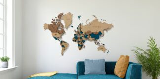 Деревянная карта мира: креативный декор для вашего интерьера