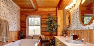 Ванная в деревянном доме: рекомендации для планировки и фото интерьеров